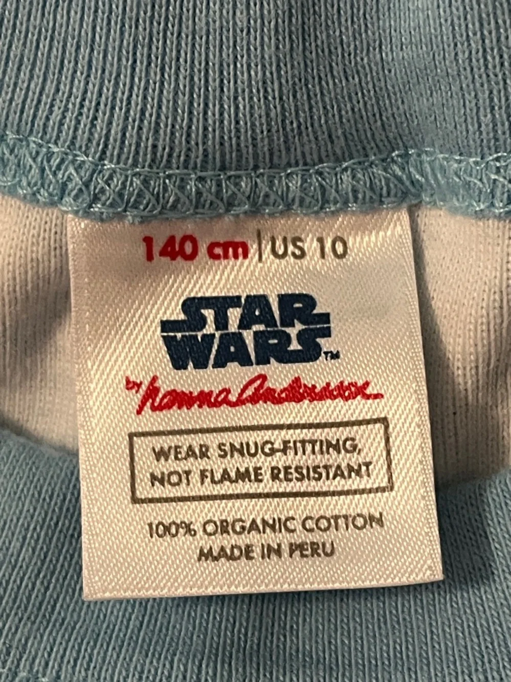 Hanna Andersson Star Wars Pajama Long John Set Blue Valentine's Size 10